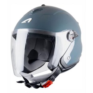 Casque jet Astone Minijet S gris foncé gloss avec écran solaire rétractable