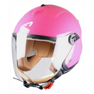 Casque jet Astone Minijet S rose Lipstick avec écran solaire rétractable