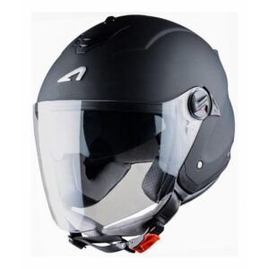 Casque jet Astone Minijet S noir mat avec écran solaire rétractable