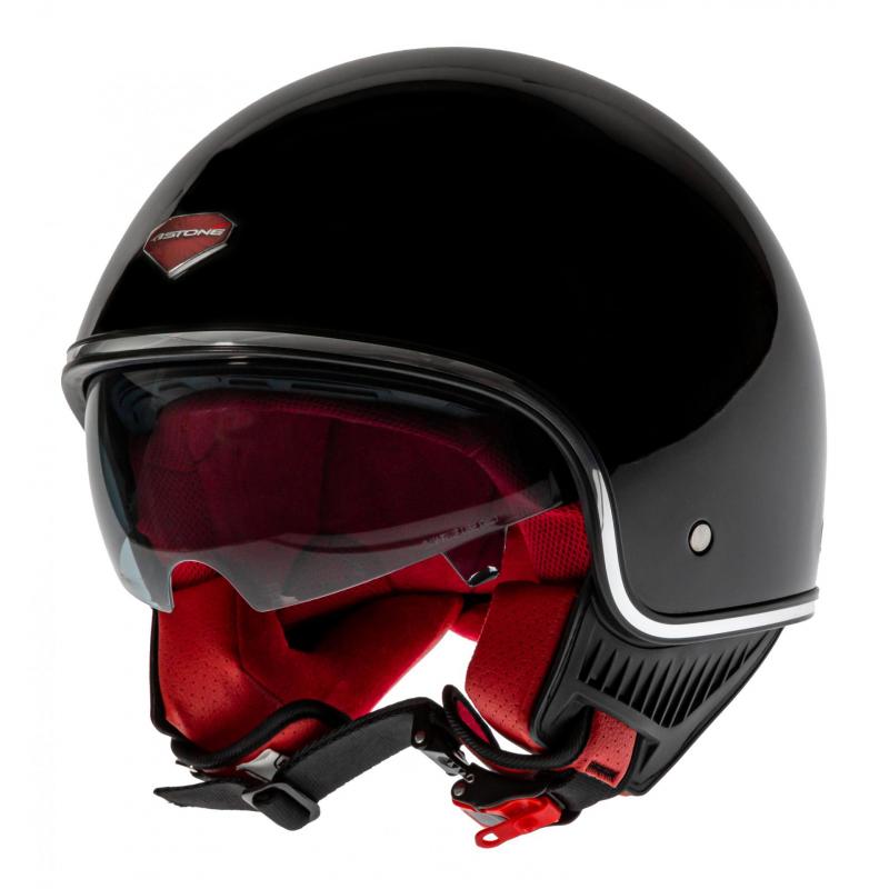 Casque jet Astone MINIJET S RETRO noir gloss en taille XS