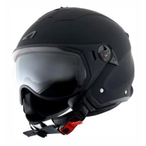Casque jet Astone MINIJET S SPORT noir mat présenté en taille XS