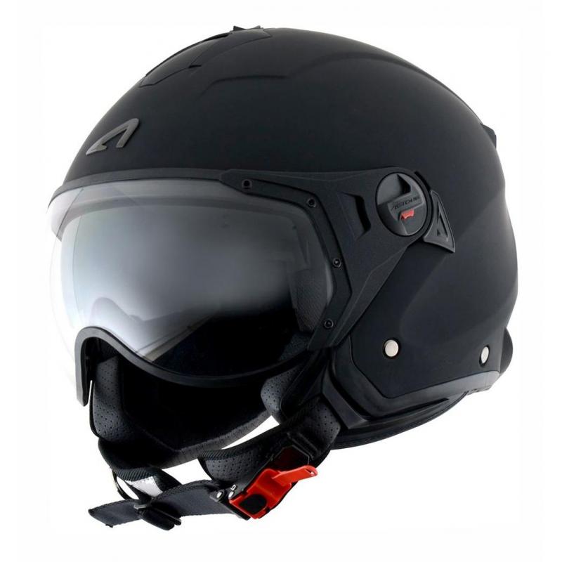 Casque jet Astone MINIJET S SPORT noir mat présenté en taille XS