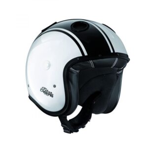 Casque jet Caberg Doom blanc et noir, taille S, longue visière incluse