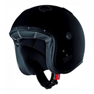 Casque jet Caberg Doom noir mat avec longue visière et aérations