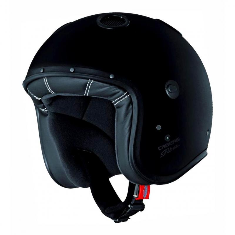 Casque jet Caberg Doom noir mat avec longue visière et aérations