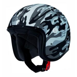Casque jet Caberg Freeride blanc mat et gris avec longue visière