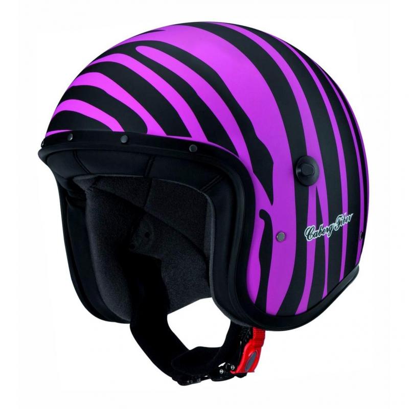 Casque jet Caberg Freeride rose avec longue visière incluse