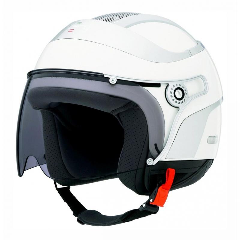 Casque jet Caberg Jet Uno blanc perlé avec visière claire de série