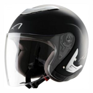 Casque jet Astone Ks noir mat avec écran clair et coque ABS