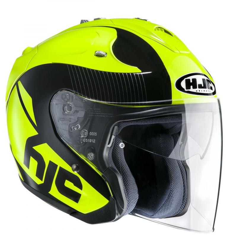 Casque jet HJC FG-JET ACADIA vert et noir, finition sportive
