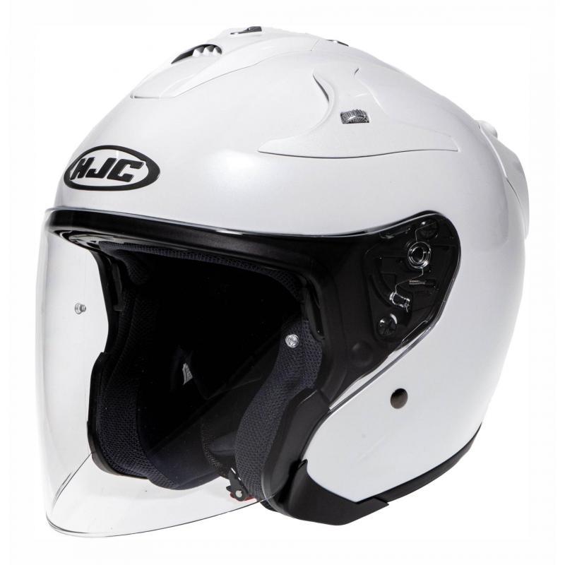 Casque jet HJC FG-JET blanc perle, modèle urbain au design sportif