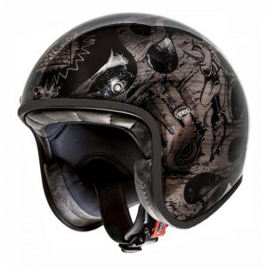 Casque jet Premier Le Petit Classic noir chromé en taille XS