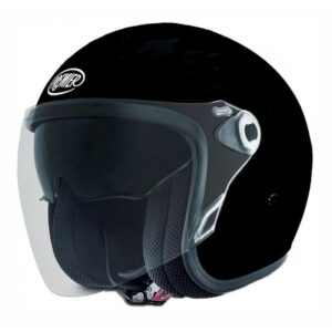 Casque jet Premier Vangarde noir, écran solaire et finition sobre