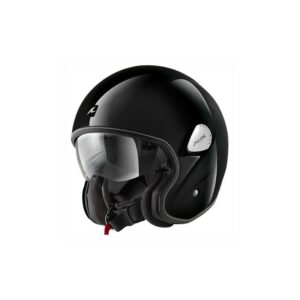 Casque jet Shark Heritage Tawny noir, orange et bleu au style vintage