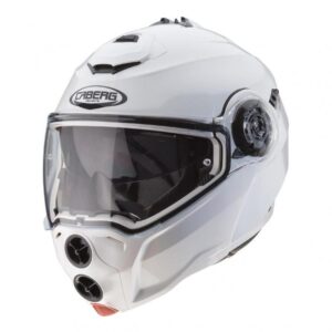 Casque modulable Caberg Droid blanc métallique présenté en taille XS