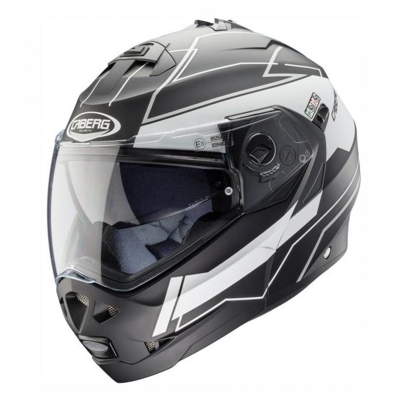 Casque modulable Caberg Duke blanc et noir avec double visière