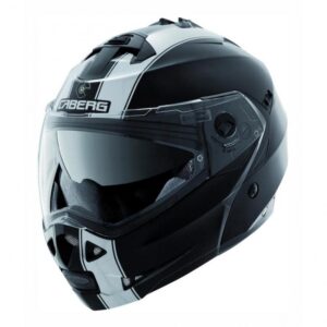 Casque modulable Caberg Duke II noir et blanc présenté en taille XS