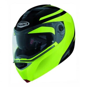 Casque modulable Caberg Modus noir et jaune fluo, visière solaire, taille XS
