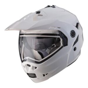 Casque modulable Caberg Tourmax blanc métallique avec visière solaire et Pinlock inclus