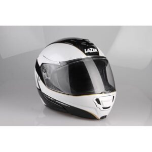 Casque Lazer MONACO EVO modulable blanc et noir à coque carbone
