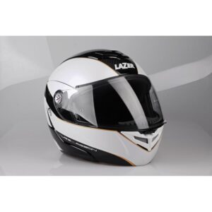 Casque modulable Lazer MONACO avec finition carbone blanc métal et écran photochromatique