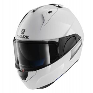 Casque modulable Shark EVO-ONE blanc, présenté en taille XS