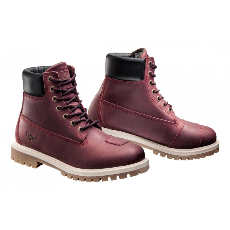 Chaussures moto Ixon Mud femme en cuir bordeaux, pointure 36