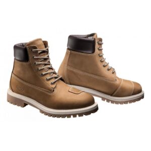 Chaussures moto Ixon Mud Lady moka en cuir de vachette pleine fleur