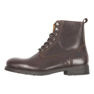 Chaussures moto Helstons City en cuir pleine fleur marron, pointure 39