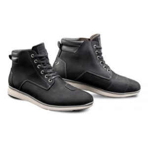 Chaussures moto Ixon Akron noires en cuir de vachette pleine fleur