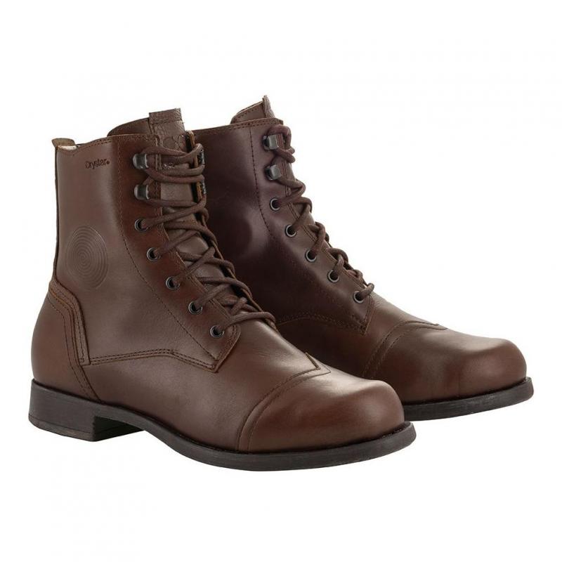 Chaussures moto Alpinestars Distinct Drystar marron en cuir pleine fleur