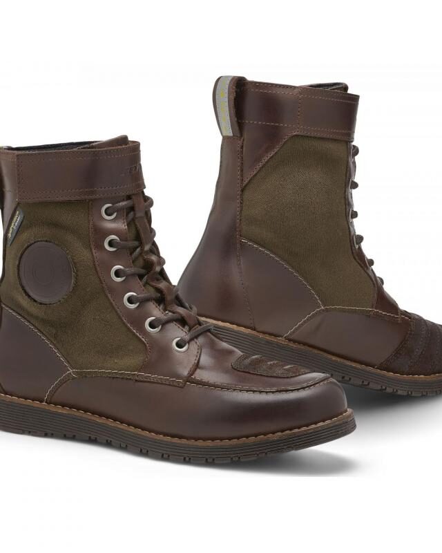 Chaussures moto Rev'it Royale H2O marron et olive avec membrane Hydratex