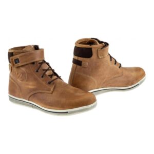 Chaussures moto V'Quattro X Street en cuir patiné marron, pointure 40