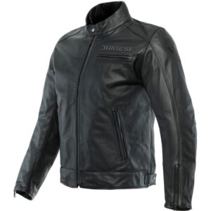 Blouson cuir Dainese Zaurax noir avec doublure amovible et protections aux coudes