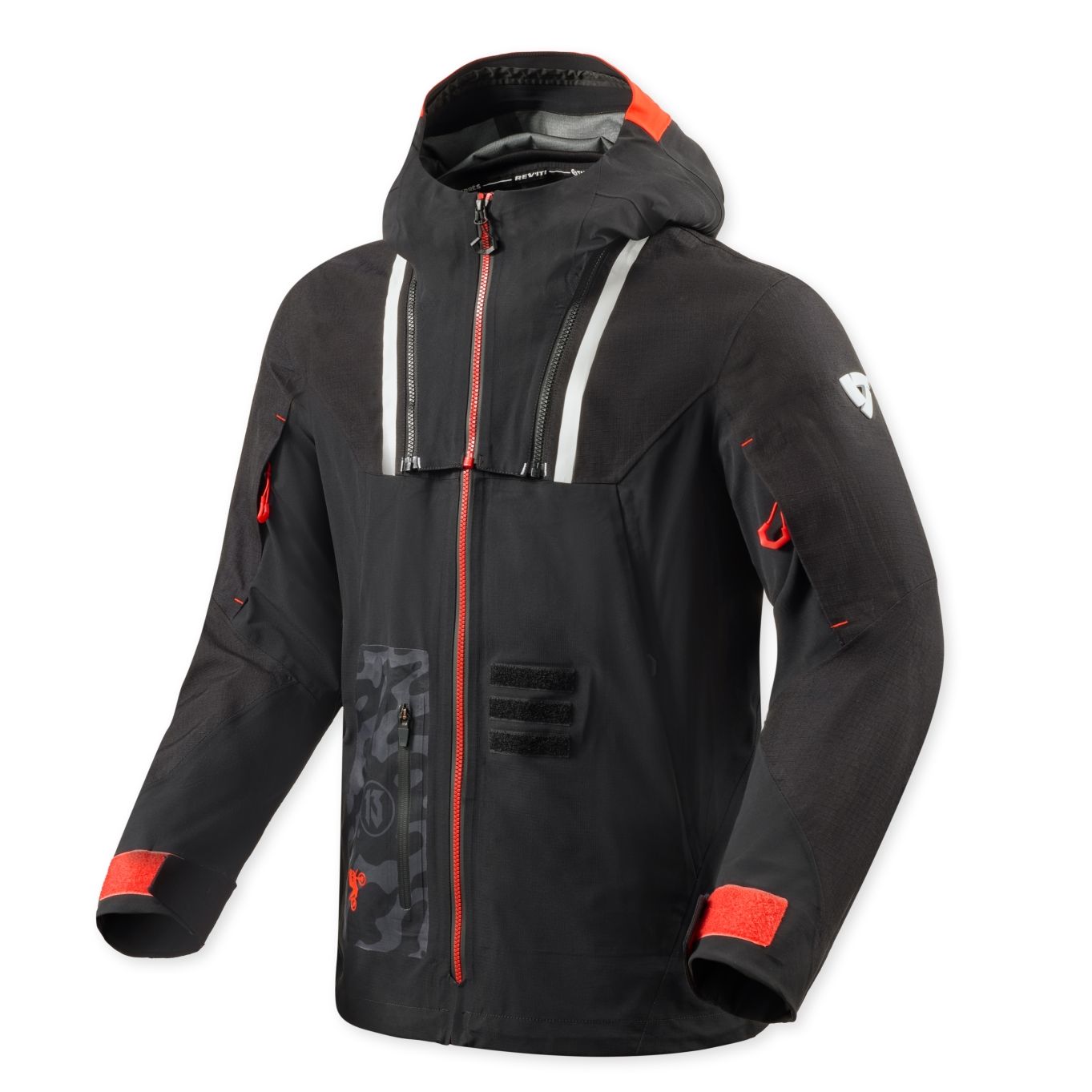 Veste moto Rev it Vision H2O avec capuche amovible et détails réfléchissants