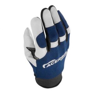 Paire de gants Acerbis Ottano blancs et bleus, taille XXL, style vintage
