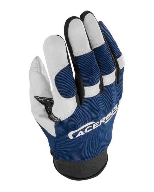 Paire de gants Acerbis Ottano blancs et bleus, taille XXL, style vintage