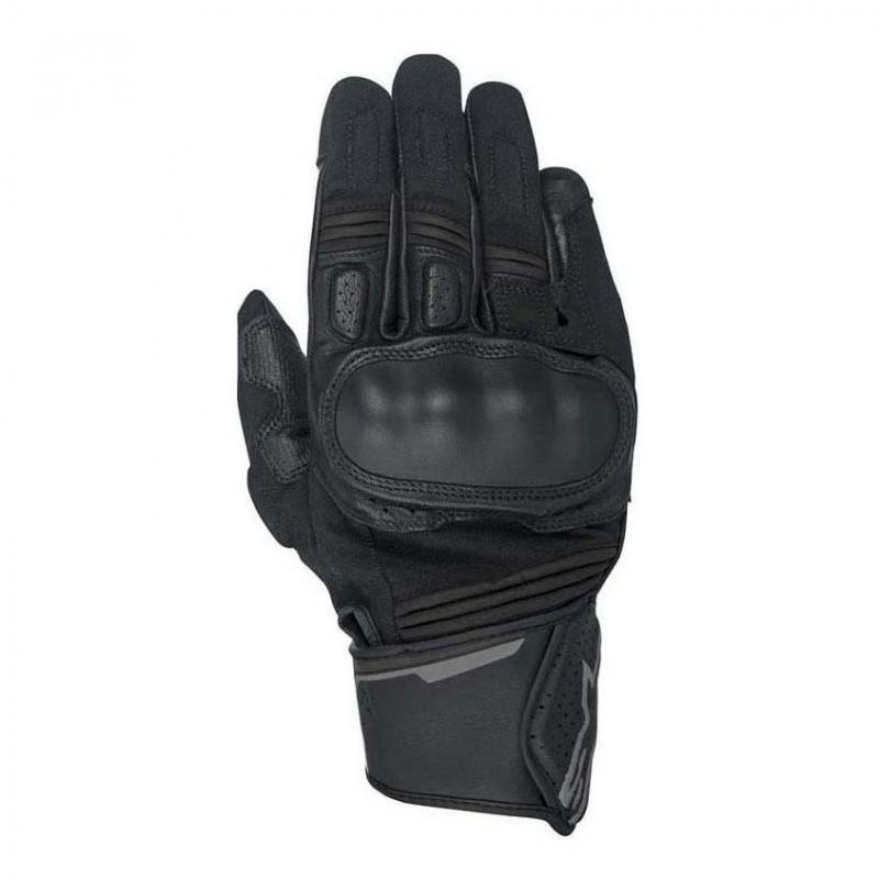 Gants Alpinestars Booster noirs et anthracite avec manchette à rabat velcro