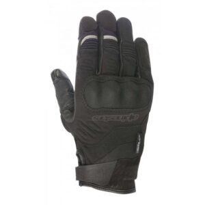 Gants Alpinestars C-30 DRYSTAR noirs présentés en taille S, avec homologation CE niveau 1.