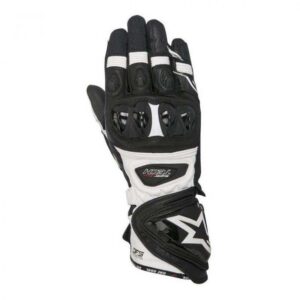 Gants Alpinestars Supertech en cuir de kangourou, coloris blanc et noir