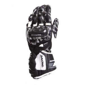 Gants Bering Snip-R noirs et blancs avec renforts aux articulations