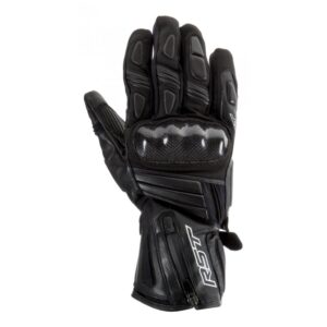 Gants RST Titanium II noirs en cuir et textile avec doublure Outlast