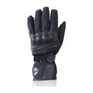 Vue des gants DARTS Nelson noirs renforcés en cuir de chèvre et nylon