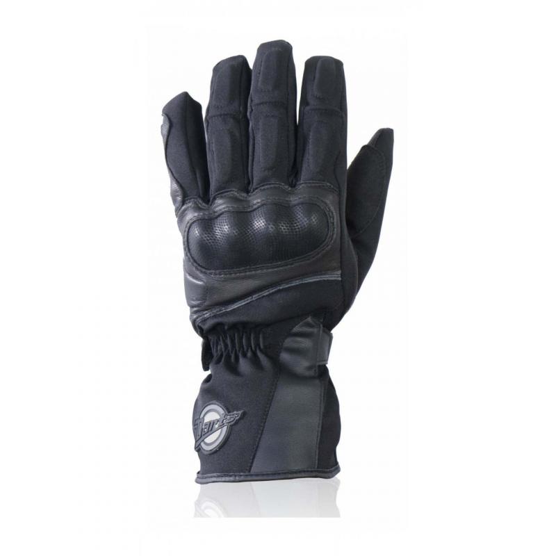 Vue des gants DARTS Nelson noirs renforcés en cuir de chèvre et nylon