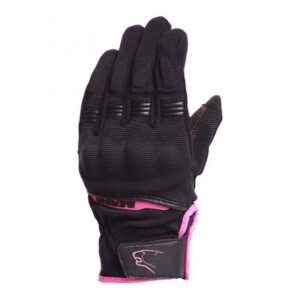 Gants Bering Lady Fletcher noir et fuchsia, modèle moto pour femme