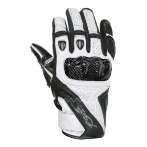 Gants RST Stunt III blancs et noirs avec protections et manchette mi-longue
