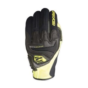 Modèle gants Five RS4 noir et jaune fluo, disponible en taille M
