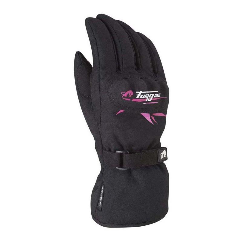 Gants Furygan Origami Lady noir et rose, modèle mi-saison étanche en taille XS