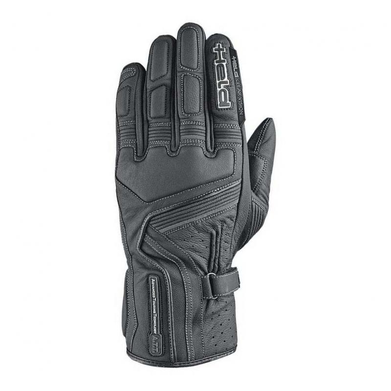 Gants Held Travel 5 noirs avec perforations aux doigts et tissus ventilés
