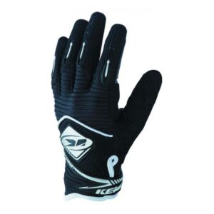 Gants cross Kenny Adventure avec paume Clarino, en blanc et noir